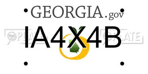 IA4X4B Georgia License Plate