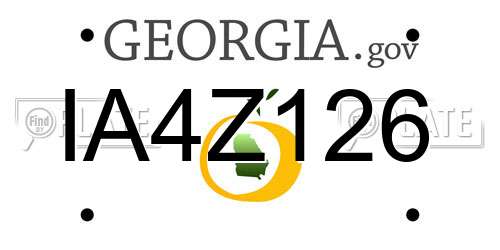 IA4Z126 Georgia License Plate