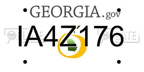 IA4Z176 Georgia License Plate