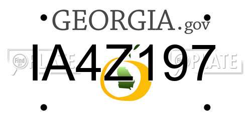 IA4Z197 Georgia License Plate