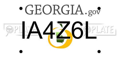 IA4Z6L Georgia License Plate