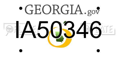 IA50346 Georgia License Plate