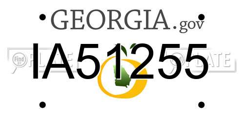 IA51255 Georgia License Plate