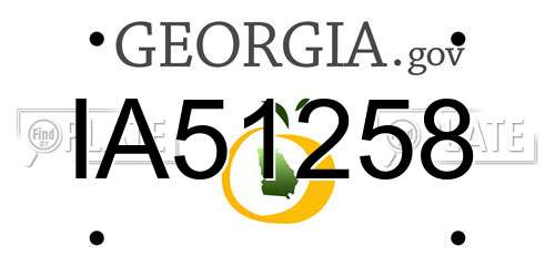IA51258 Georgia License Plate