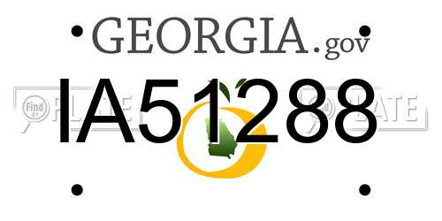 IA51288 Georgia License Plate