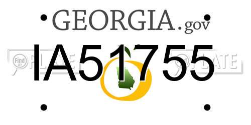 IA51755 Georgia License Plate