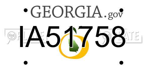 IA51758 Georgia License Plate