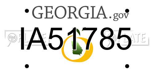 IA51785 Georgia License Plate