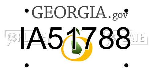 IA51788 Georgia License Plate