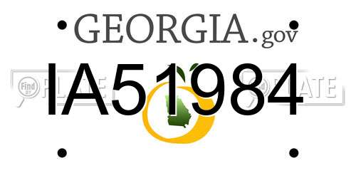 IA51984 Georgia License Plate
