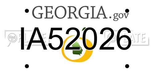 IA52026 Georgia License Plate