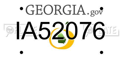 IA52076 Georgia License Plate