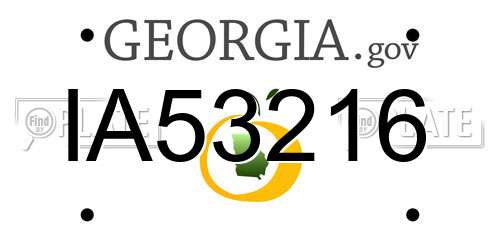 IA53216 Georgia License Plate