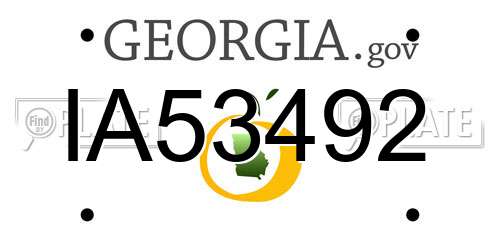 IA53492 Georgia License Plate