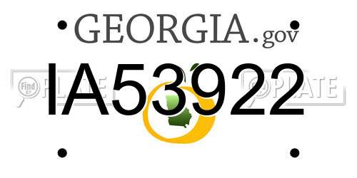 IA53922 Georgia License Plate