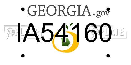 IA54160 Georgia License Plate