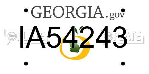 IA54243 Georgia License Plate