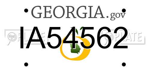 IA54562 Georgia License Plate