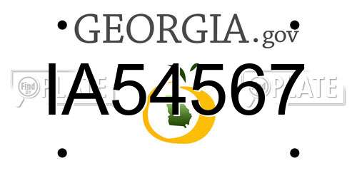 IA54567 Georgia License Plate