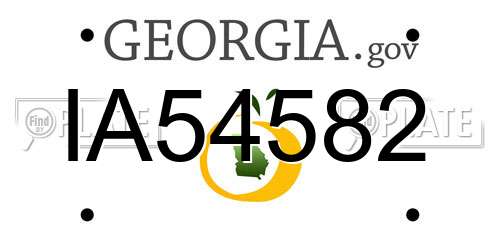IA54582 Georgia License Plate