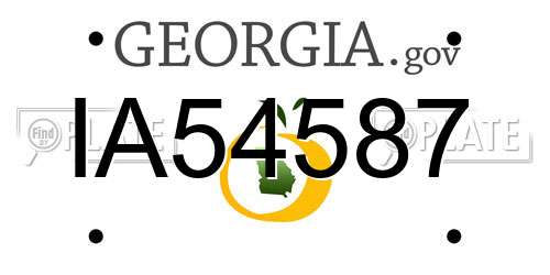 IA54587 Georgia License Plate