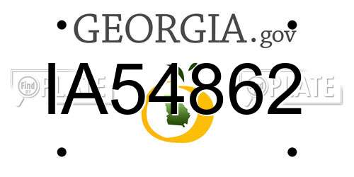 IA54862 Georgia License Plate