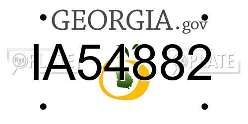 IA54882 Georgia License Plate