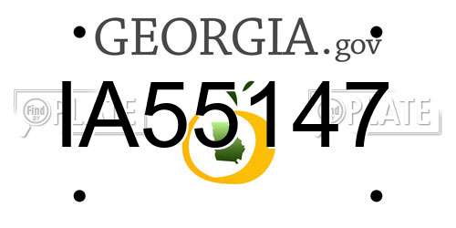 IA55147 Georgia License Plate