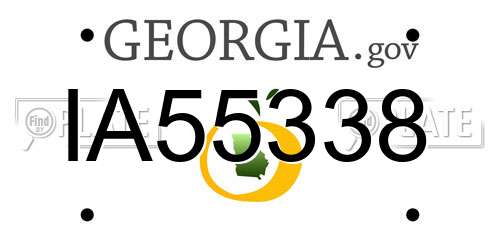 IA55338 Georgia License Plate