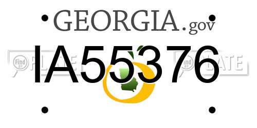 IA55376 Georgia License Plate