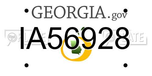 IA56928 Georgia License Plate