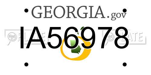 IA56978 Georgia License Plate