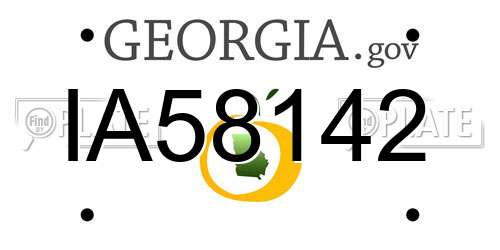 IA58142 Georgia License Plate