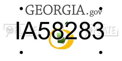 IA58283 Georgia License Plate