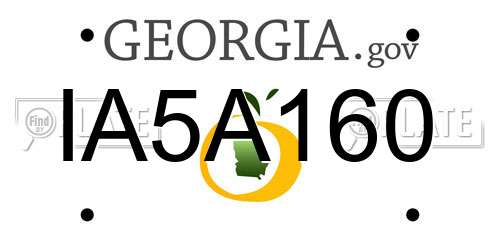 IA5A160 Georgia License Plate