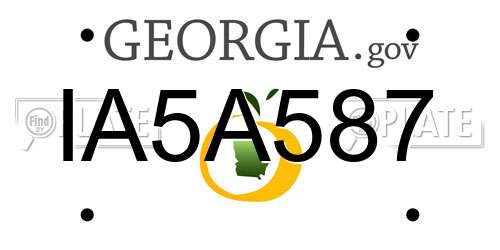IA5A587 Georgia License Plate