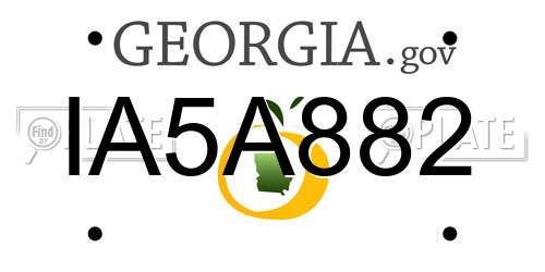 IA5A882 Georgia License Plate
