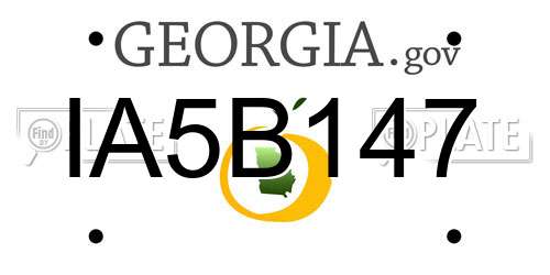 IA5B147 Georgia License Plate