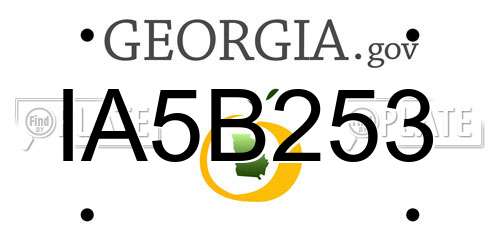 IA5B253 Georgia License Plate