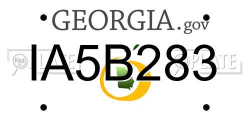 IA5B283 Georgia License Plate