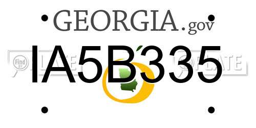 IA5B335 Georgia License Plate