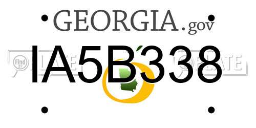IA5B338 Georgia License Plate