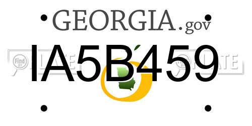 IA5B459 Georgia License Plate