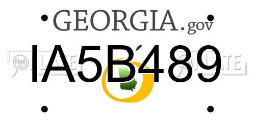 IA5B489 Georgia License Plate