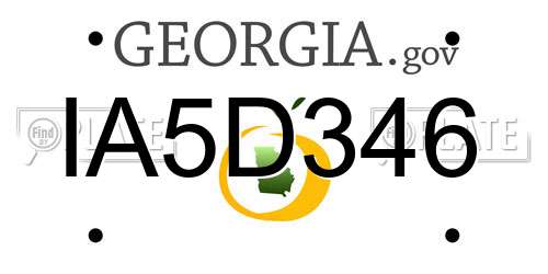 IA5D346 Georgia License Plate