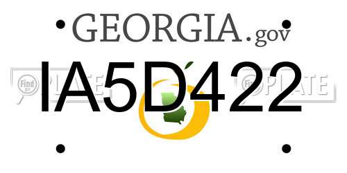 IA5D422 Georgia License Plate