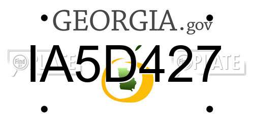 IA5D427 Georgia License Plate