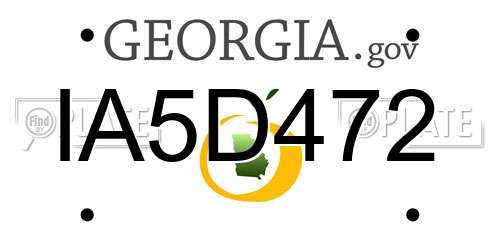 IA5D472 Georgia License Plate