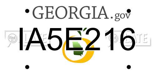 IA5E216 Georgia License Plate