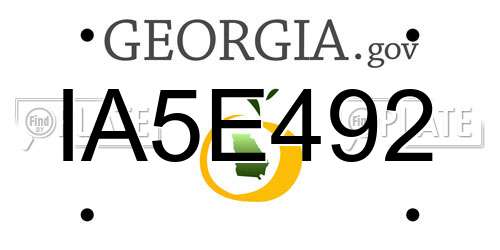 IA5E492 Georgia License Plate